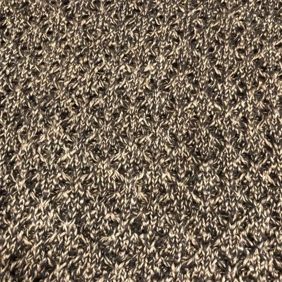 Kensie Lg Slv Scoop Neck Open Weave Acrylic Cotton Two Tone Sweater Gray Sz M - Picture 6 of 10